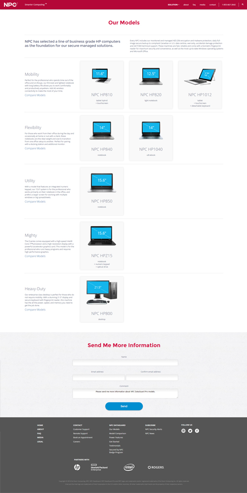 Models Page Design